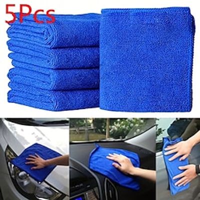 5pcs Microfibre Cleaning Auto Soft Cloth Washing Cloth Towel Drying Duster Car Care Cloth Home Cleaning Micro Fiber Towels Lightinthebox