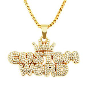 Men's Long Necklace Letter Trendy Alloy Gold 75 cm Necklace Jewelry For Gift miniinthebox