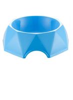 Pets Club Diamond Shape Pet Bowl blue For Cat & Dog - 15.6X15.6X4.8Cm