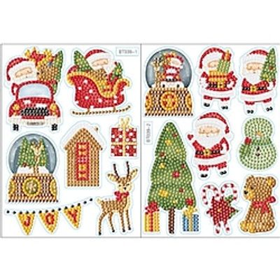 8PCS DIY Resin Diamonds Painting Stickers Kit Cartoon Animal Stickers Paint By Numbers Gem Art Sticker Children's Indoor Toys Christmas Diamond Painting Children's Handmade Stickers Diamond Decoration miniinthebox