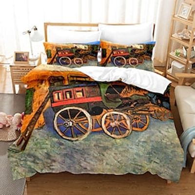 3D Digital Printed Matte Bedding Set Duvet Cover Set of 3 Pieces and Three Pieces, Van Gogh's Famous Painting Bed Sheets and Sheets miniinthebox