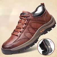 Men's Boots Retro Winter Boots Walking Casual Daily Leather Comfortable Booties / Ankle Boots Loafer Black khaki Spring Fall miniinthebox - thumbnail