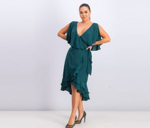 Womens Lacey Midi Dress  Emerald