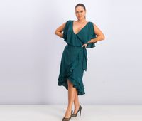 Womens Lacey Midi Dress  Emerald - thumbnail
