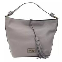 Pompei Donatella Chic Gray Leather Shoulder Bag - Adjustable Strap (PO-5805)