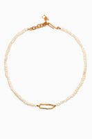 Twisted Wire Pearl Choker in 18kt Gold Plating Twisted Wire Pearl Choker in 18kt Gold Plating