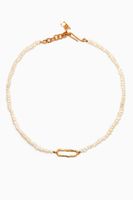 Twisted Wire Pearl Choker in 18kt Gold Plating - thumbnail