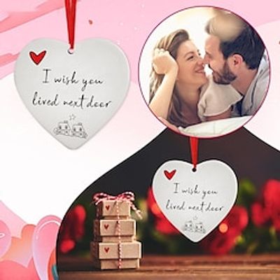 I Wish You Lived Next Door Ornament, Decorative Pendant Valentine's Day Gifts for Friends, Him, Her, Arcylic Ornament miniinthebox