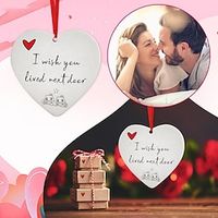 I Wish You Lived Next Door Ornament, Decorative Pendant Valentine's Day Gifts for Friends, Him, Her, Arcylic Ornament miniinthebox