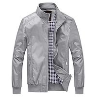 Men's Bomber Jacket Lightweight Jacket Summer Jacket Sport Coat Going out Casual Daily Zipper Standing Collar Fashion Casual Jacket Outerwear Solid Color Zipper Pocket Black Blue Dark Blue miniinthebox - thumbnail