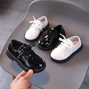 Boys Flats Formal Shoes Children's Day Daily PU Walking School Shoes Big Kids(7years ) Little Kids(4-7ys) Daily Prom Walking Shoes Outdoor Lace-up White Black Fall Spring Lightinthebox