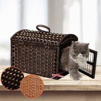 Nature Pet Crate Cat Handle Cave Woven Basket Suitcase House Willow Cat Nest Pet Cage