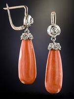 Boho Coral Drop Earrings