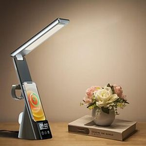 Wireless charging LED desk lamp with alarm clock eye protection learning business lamp desk lamp multifunctional charging base bracket miniinthebox