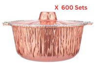 Hotpack Aluminium Color Pot Container With Hood - 600 Sets - APOT9C