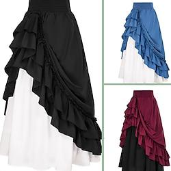 Punk Gothic Medieval Renaissance Steampunk Skirt Cosplay Costume Maxi Skirt Women's Halloween Carnival Casual Daily Skirt Lightinthebox