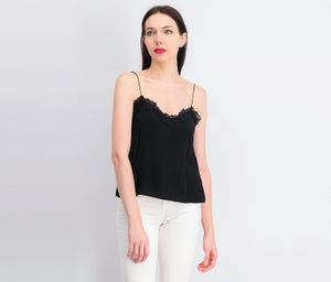 Womens Lace Neckline Camisole  Black