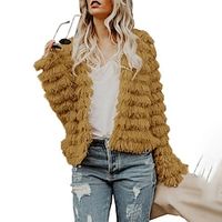 Women's Faux Fur Coat Winter Open Front Cardigan Vintage Parka Shaggy Jacket Warm Coat Tops Khaki miniinthebox