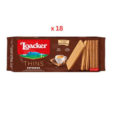 Loacker Thins Wafer Crispy With Espresso 18X150G