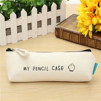 Children Kids PU Leather Pencil Case Pen Storage Pouch Zipper Bag - thumbnail