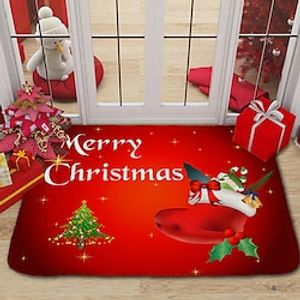 Christmas Bathroom Bath Mats Bath Rugs Sponge Foam for Bathroom,Durable Soft Flannel Mat Bright 3D Print Rug, Clearance MatS for Forlaundry Room and Kitchen Lightinthebox