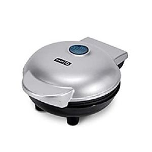 dms001sl mini maker electric round pancake for individual pancakes, cakes, eggs  others on the go breakfast, lunch  snacks, with indicator lamp  included recipe book, silver Lightinthebox