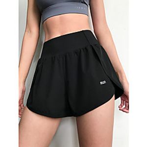 Women's Shorts 2 in 1 Side Pockets Spandex Solid Color Sport Athleisure Shorts Bottoms Quick Dry Breathable Soft Yoga Tennis Exercise  Fitness Running Walking Training Casual Outdoor Exercising Lightinthebox