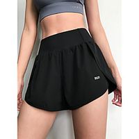 Women's Shorts 2 in 1 Side Pockets Spandex Solid Color Sport Athleisure Shorts Bottoms Quick Dry Breathable Soft Yoga Tennis Exercise  Fitness Running Walking Training Casual Outdoor Exercising Lightinthebox - thumbnail
