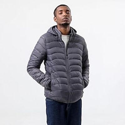 Men's Sports Puffer Jacket Outdoor Down Jacket Detachable Hood Long Sleeve Outerwear Athletic Athleisure Winter Thermal Warm Windproof Lightweight Fitness Running Jogging Sportswear Activewear Solid Lightinthebox
