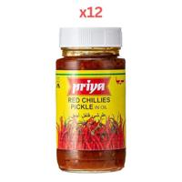 Priya Red Chilli Pickle In Oil 300g Pack of 12