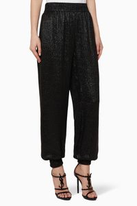 Flowing Jogging Pants in Lamé Knit