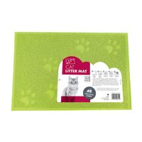 M-PETS Footprint Cat Litter Mat Green (Pack of 5)
