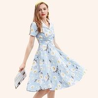 Retro Vintage 1950s Dress Swing Dress Flare Dress Audrey Hepburn Women's Masquerade Homecoming Tea Party Casual Daily Dress Lightinthebox