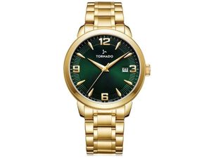 Tornado Mens Analog Sunray Green Dial Watch - T9006B-GBGH