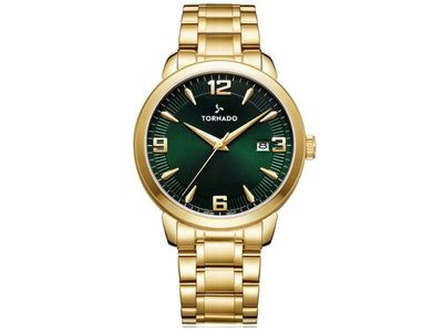 Tornado Mens Analog Sunray Green Dial Watch - T9006B-GBGH Tornado Mens Analog Sunray Green Dial Watch - T9006B-GBGH