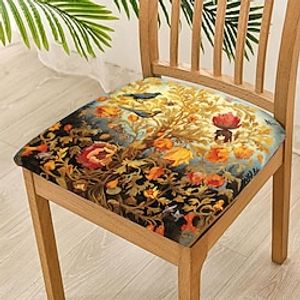 Floral Dining Chair Cover Stretch Chair Seat Slipcover Elastic Chair Protector For Dinning Party Hotel Wedding Soft Removable Washable 48x48cm19''x19'' Lightinthebox