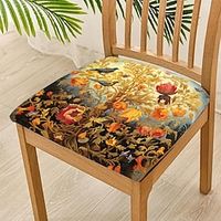 Floral Dining Chair Cover Stretch Chair Seat Slipcover Elastic Chair Protector For Dinning Party Hotel Wedding Soft Removable Washable 48x48cm19''x19'' Lightinthebox - thumbnail