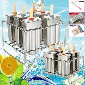 6 Cell Frozen Ice Cream Pop Mold Popsicle Maker Lolly Mould Tray Pan Kitchen DIY