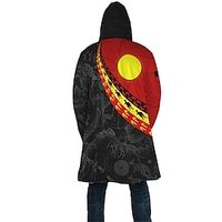 Totem Vintage Tribal Men's Fleece Jacket Coat Hoodie Jacket Daily Wear Going out Fall  Winter Hooded Long Sleeve Red S M L Polyester Jacket Lightinthebox - thumbnail