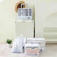 Travel Storage Bag For Business Trips Portable Clothing Storage For Makeup Toiletries Luggage Split Bags 7-Piece Set Lightinthebox - thumbnail