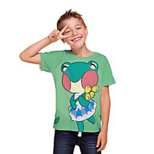 Kids Boys' T shirt Tee Short Sleeve 3D Print Cartoon Unisex Print Green Children Tops Summer Active Daily Wear Regular Fit 3-12 Years miniinthebox