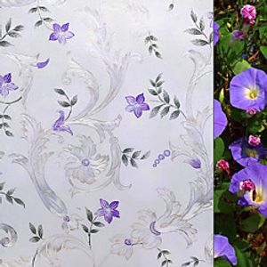 Vinyl Static Cling Window Fashion Flower Privacy Stained Glass Decorative Window Film Heat Control Window Tint Window Sticker Door Sticker 10045CM miniinthebox