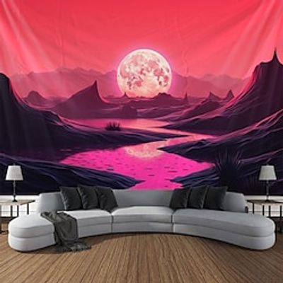 Sunset Mountain Hanging Tapestry Wall Art Large Tapestry Mural Decor Photograph Backdrop Blanket Curtain Home Bedroom Living Room Decoration miniinthebox