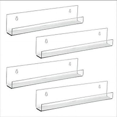 4pcs Clear Acrylic Record Holder - Wall Mounted Album Shelf and LP Display Rack for Records Collectors - White Home Decor Organizer for Living Room and Bathroom Lightinthebox