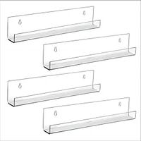 4pcs Clear Acrylic Record Holder - Wall Mounted Album Shelf and LP Display Rack for Records Collectors - White Home Decor Organizer for Living Room and Bathroom Lightinthebox - thumbnail