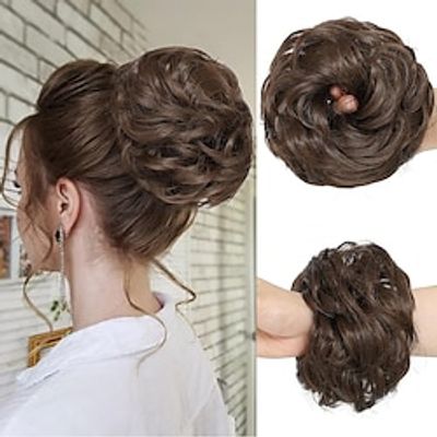 Messy Bun Hair Piece Wavy Curly Bun Synthetic faux Hair Bun Extensions Messy Bun Scrunchie Curly Bun Hair Piece for Women Lightinthebox