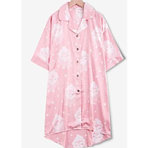 Women's Home Polyester everyday Pajamas Print Spring  Summer Print S Blushing Pink Lightinthebox