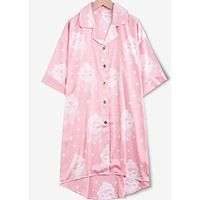 Women's Home Polyester everyday Pajamas Print Spring  Summer Print S Blushing Pink Lightinthebox - thumbnail