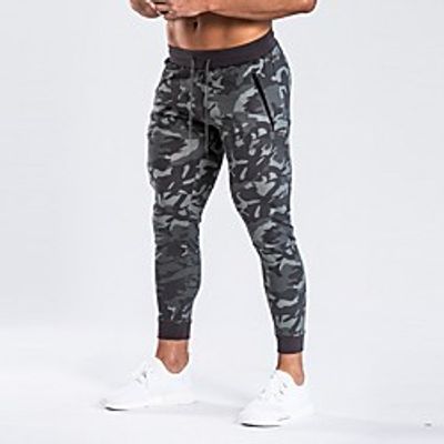 Men's Athleisure Sports Outdoor Sports Casual Sports Pants Sweatpants Pants Camouflage Full Length Print 1 Camouflage Gray Lightinthebox