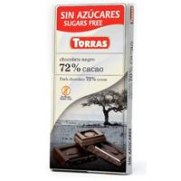 Torras Sugar Free Dark Chocolate 72% Cocoa Tablet 75 gr Carton